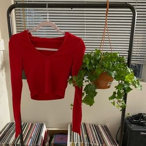 Hooded Red Long Sleeve stop